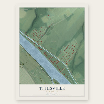 Titusville, New Jersey map print, the full design