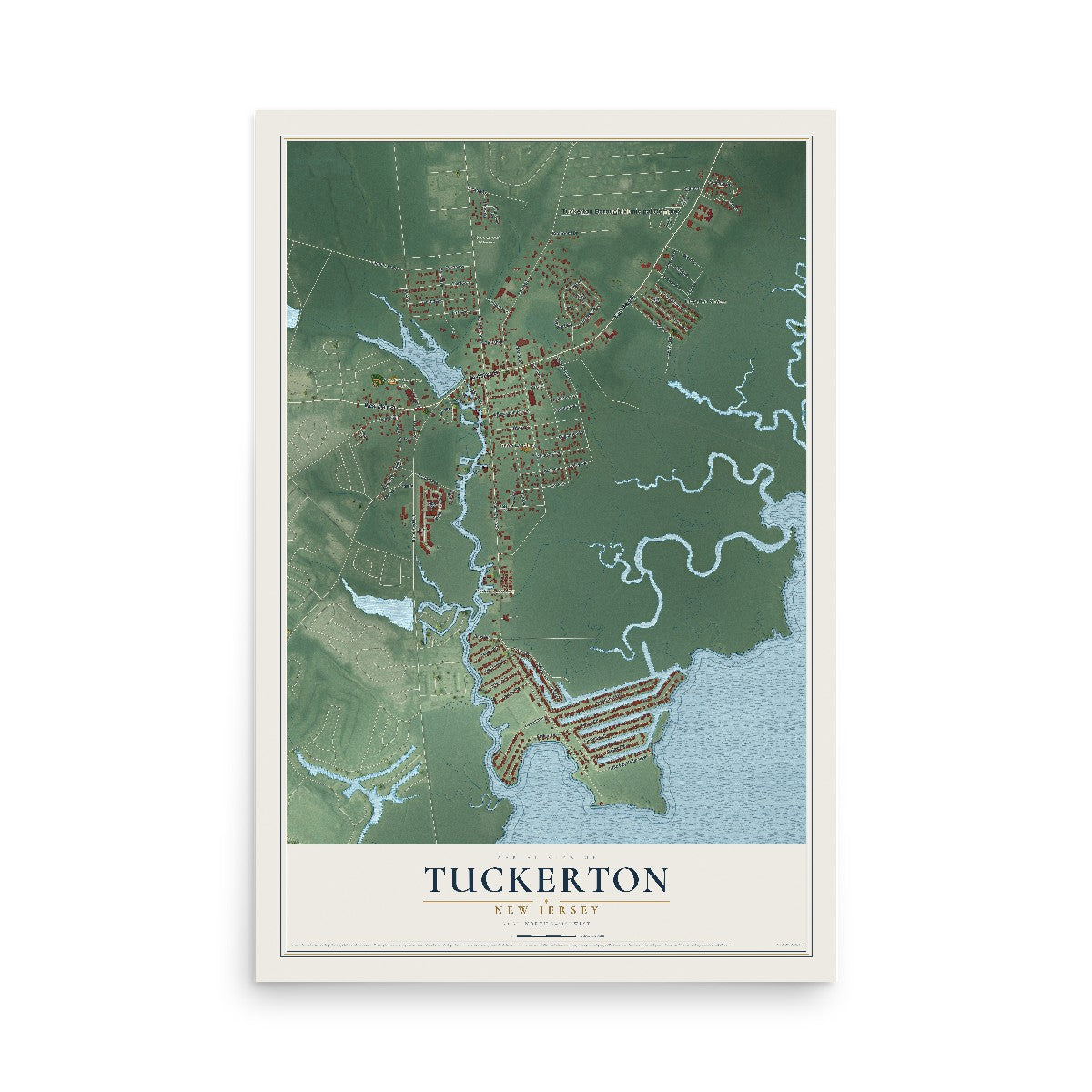 Tuckerton, New Jersey map print, 12" x 18" Archival Matte Print mockup