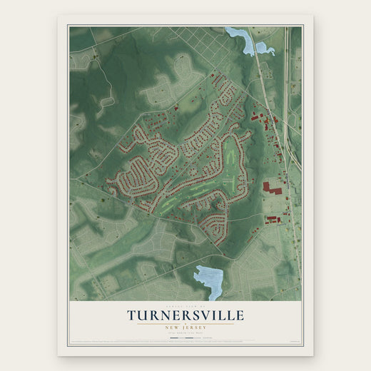Turnersville, New Jersey map print, the full design