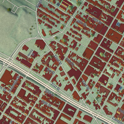 Close-up 2 of the Union City, New Jersey map artwork