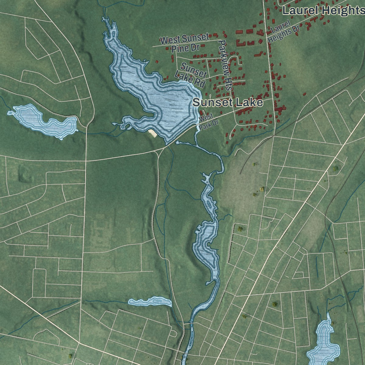 Close-up 1 of the Upper Deerfield, New Jersey map artwork