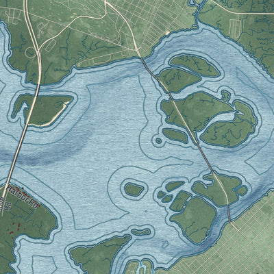 Close-up 1 of the Upper, New Jersey map artwork