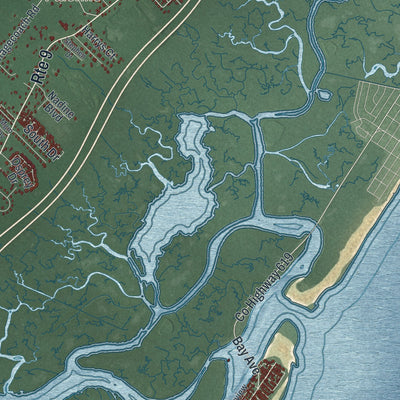 Close-up 2 of the Upper, New Jersey map artwork