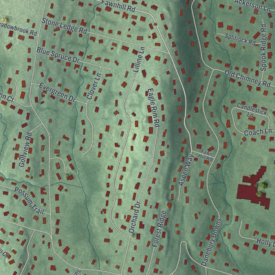 Close-up 1 of the Upper Saddle River, New Jersey map artwork