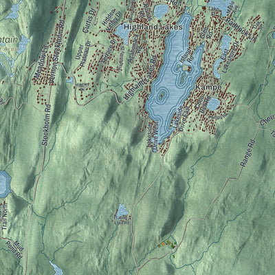 Close-up 1 of the Vernon, New Jersey map artwork