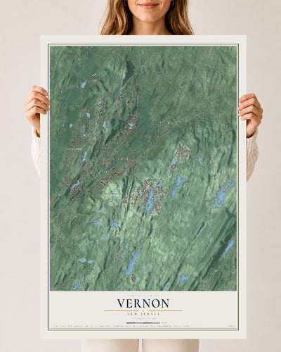 Vernon, New Jersey map print, 24" x 36" Archival Matte Print mockup