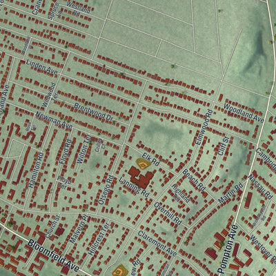 Close-up 1 of the Verona, New Jersey map artwork