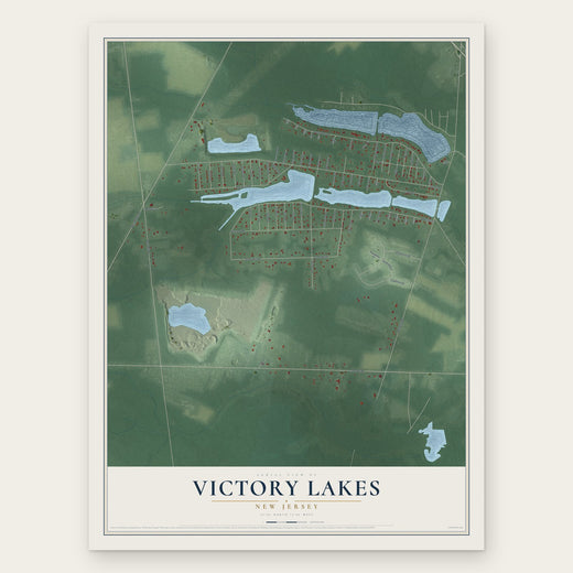 Victory Lakes, New Jersey map print, the full design