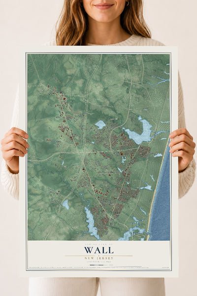 Wall, New Jersey map print, 18" x 24" Archival Matte Print mockup