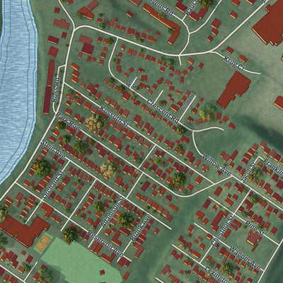 Close-up 2 of the Wallington, New Jersey map artwork