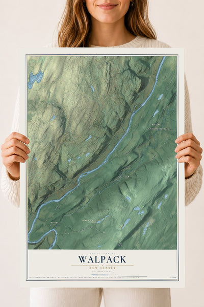 Walpack, New Jersey map print, 18" x 24" Archival Matte Print mockup