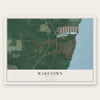 Waretown, New Jersey map print, the full design