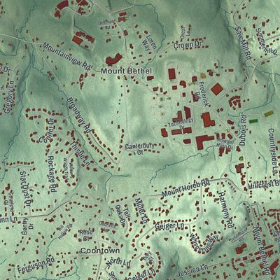 Close-up 1 of the Warren, New Jersey map artwork