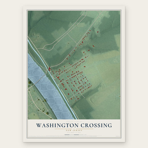 Washington Crossing, New Jersey map print, the full design