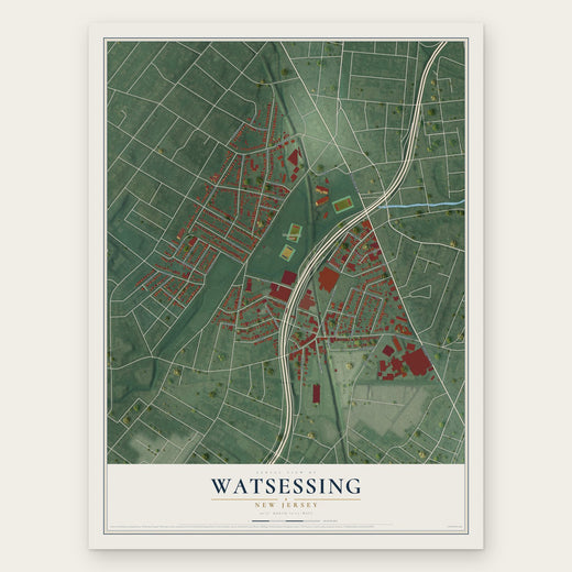 Watsessing, New Jersey map print, the full design