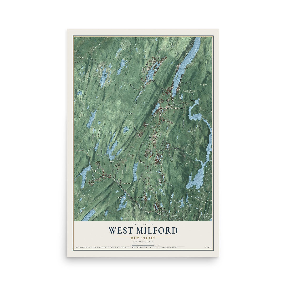 Map of West Milford, New Jersey, 12 x 18 inch unframed archival matte print