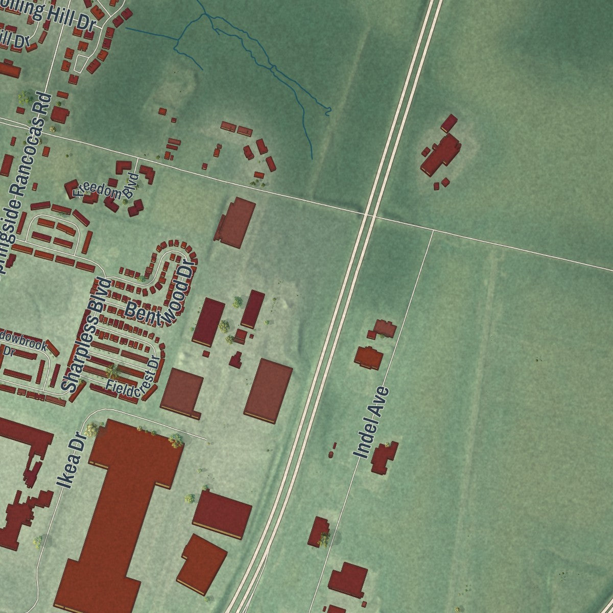Close-up 2 of the Westampton, New Jersey map artwork
