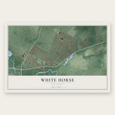 White Horse, New Jersey map print, the full design