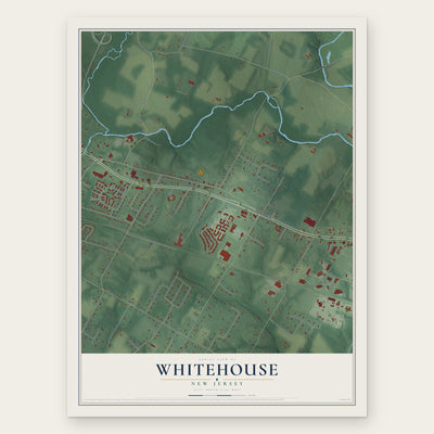 Whitehouse, New Jersey map print, the full design