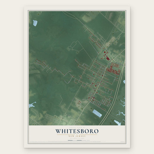 Whitesboro, New Jersey map print, the full design