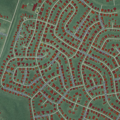 Close-up of the map of Whiting, New Jersey print showing street and building detail