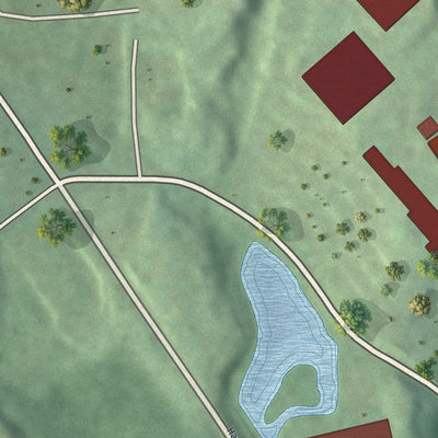 Close-up of the map of William Paterson University of New Jersey, New Jersey print showing street and building detail