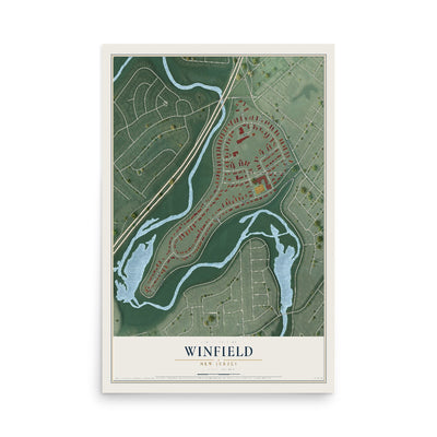 Winfield, New Jersey map print, 12" x 18" Archival Matte Print mockup