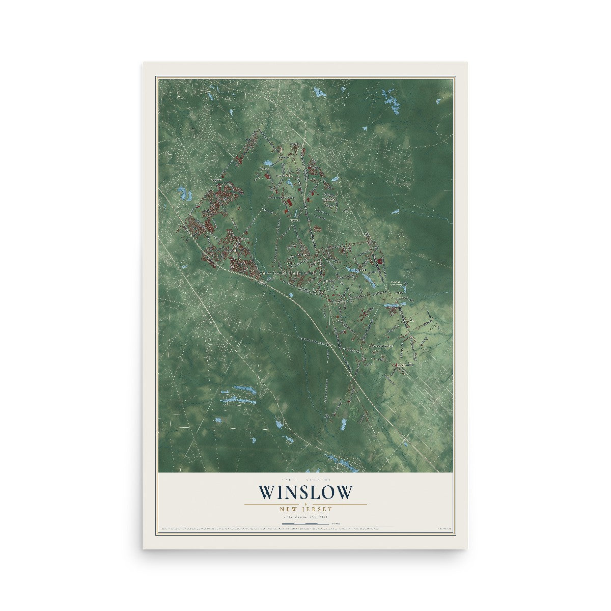 Winslow, New Jersey map print, 12" x 18" Archival Matte Print mockup