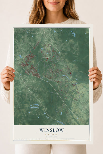 Winslow, New Jersey map print, 18" x 24" Archival Matte Print mockup