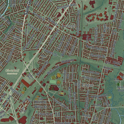Close-up 1 of the Woodbridge, New Jersey map artwork