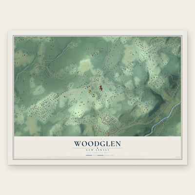 Woodglen, New Jersey map print, the full design