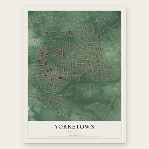 Yorketown, New Jersey map print, the full design