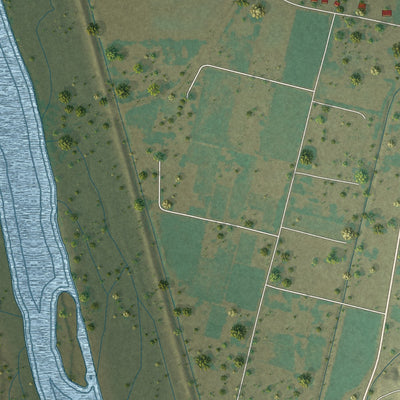 Close-up of the map of Adelino, New Mexico print showing street and building detail
