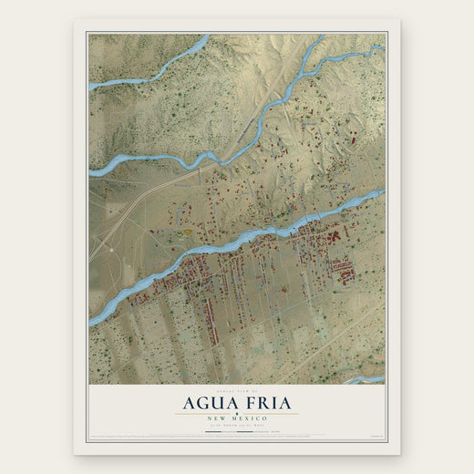 Agua Fria, New Mexico map print, the full design