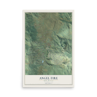 Map of Angel Fire, New Mexico, 12 x 18 inch unframed archival matte print