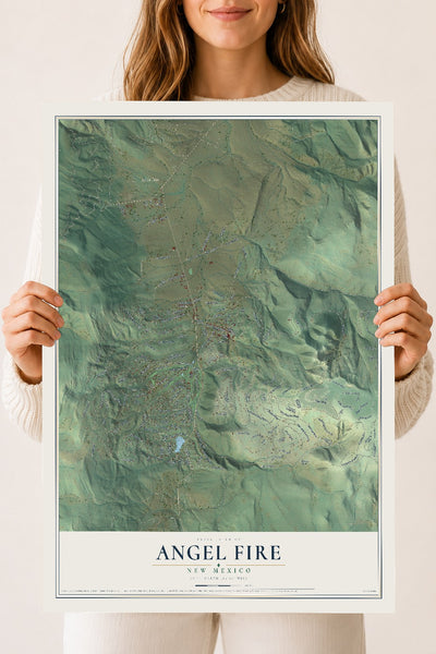 Map of Angel Fire, New Mexico, 18 x 24 inch unframed archival matte print