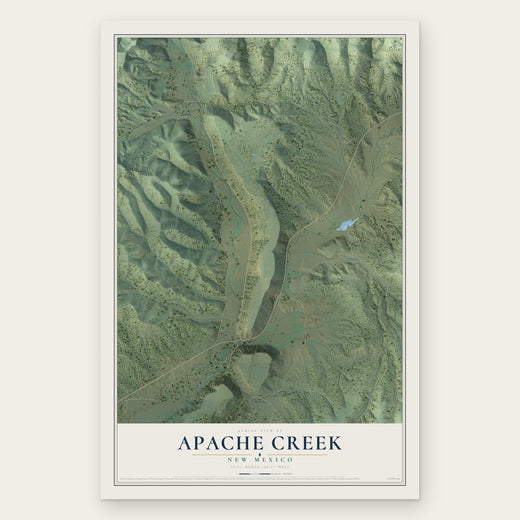 Apache Creek, New Mexico map print, the full design