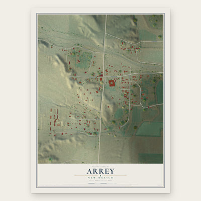 Arrey, New Mexico map print, the full design