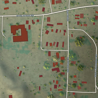 Close-up of the map of Arrey, New Mexico print showing street and building detail