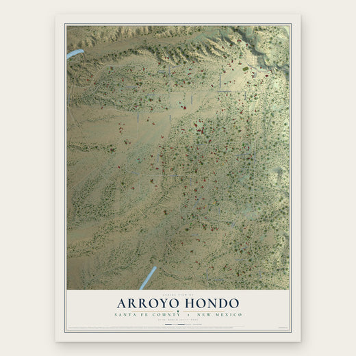 Arroyo Hondo, Santa Fe County, New Mexico map print, the full design