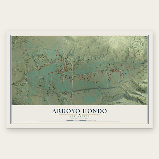 Arroyo Hondo, New Mexico map print, the full design