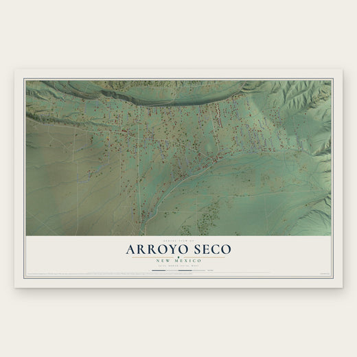 Arroyo Seco, New Mexico map print, the full design
