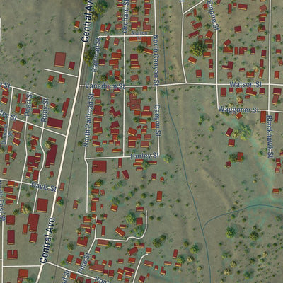 Second close-up of the map of Bayard, New Mexico print showing more streets and buildings