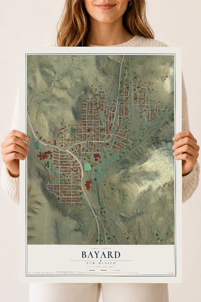 Map of Bayard, New Mexico, 18 x 24 inch unframed archival matte print