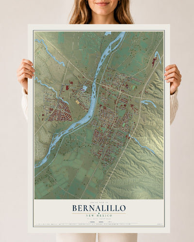 Map of Bernalillo, New Mexico, 24 x 36 inch unframed archival matte print