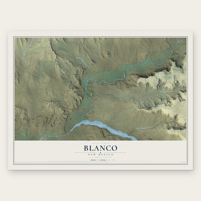 Blanco, New Mexico map print, the full design