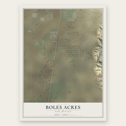 Boles Acres, New Mexico map print, the full design