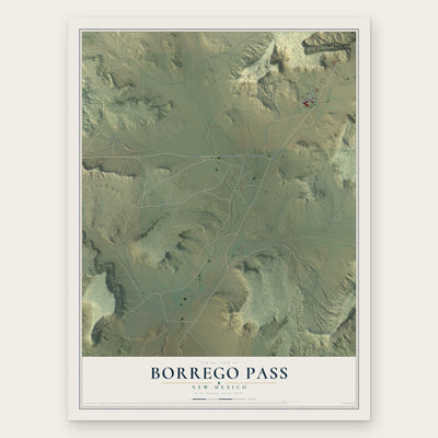 Borrego Pass, New Mexico map print, the full design