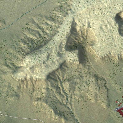 Close-up of the map of Borrego Pass, New Mexico print showing street and building detail