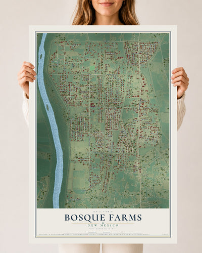 Map of Bosque Farms, New Mexico, 24 x 36 inch unframed archival matte print
